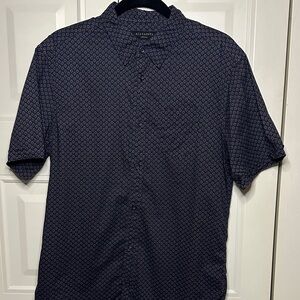All Saints Men's Dark Blue Shirt